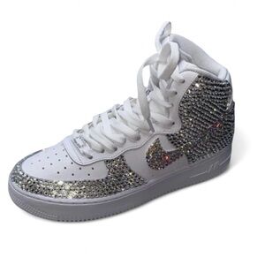 Nike Air Force 1’s High Tops All Sizes Luxe Crystal Diamond & Iridescent Crystal